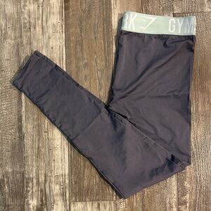 Gymshark Women’s Charcoal Leggings with Mint Waistband